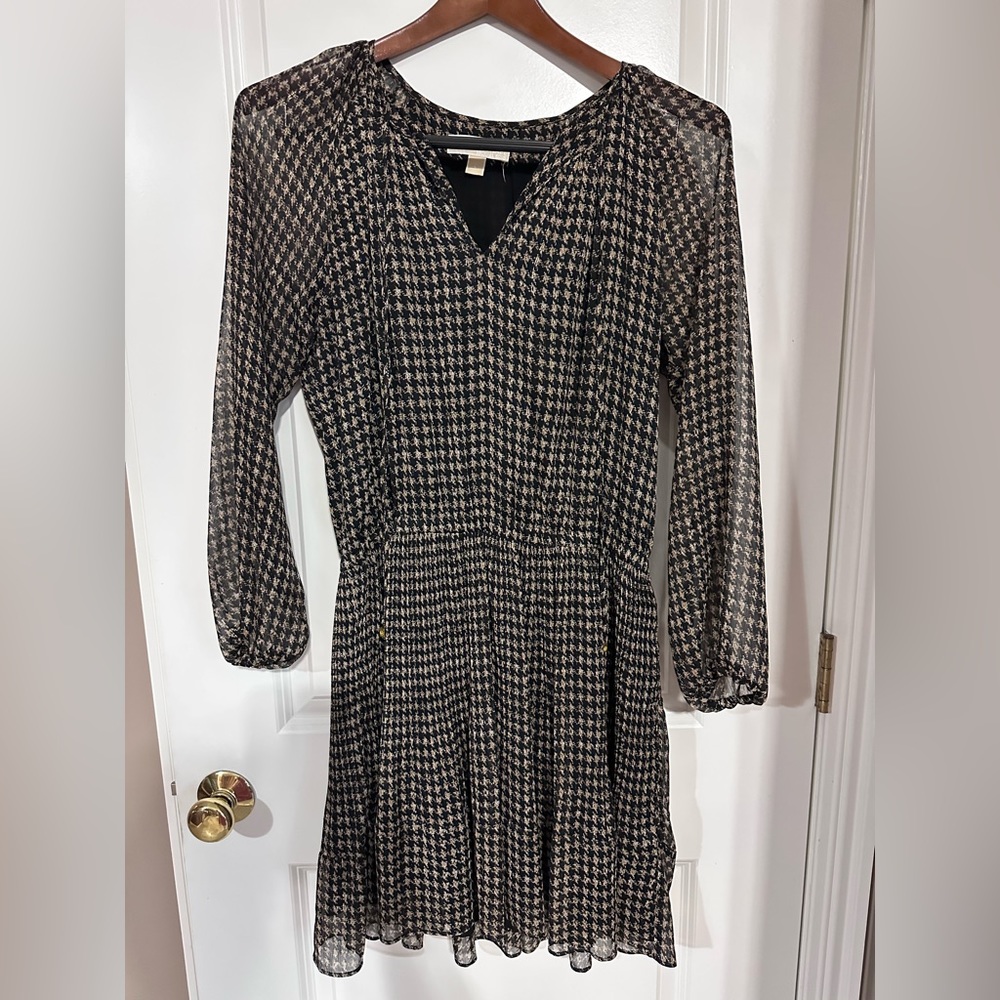 Michael Kors gold speckled houndstooth dress - worn 1x - Size L